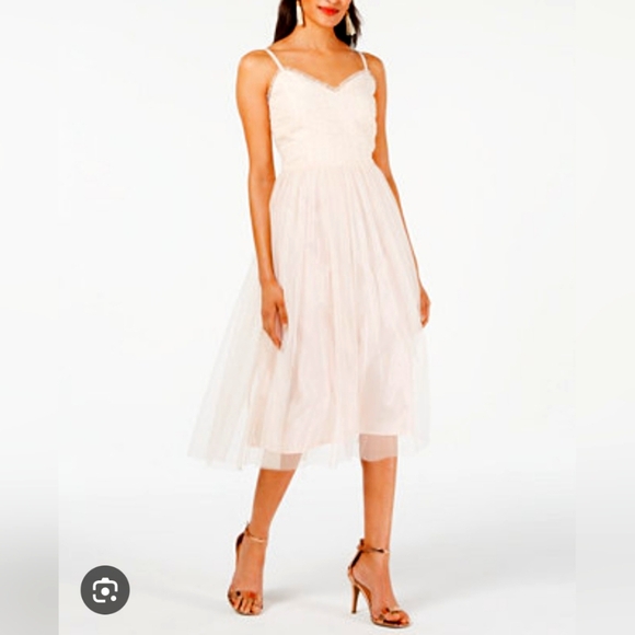 Betsey Johnson Dresses & Skirts - Nwt Betsey Johnson Pastel Pink Spaghetti Strap Sundress Sheer Skirt Size 8/10